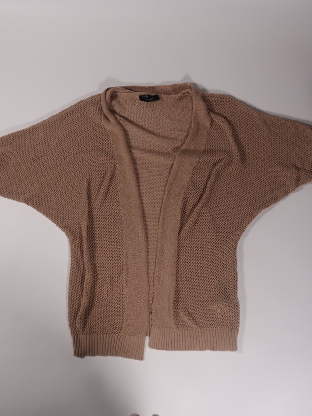 Forever 21 Taupe Open-Front Knit Cardigan Sweater | Neutral Cozy Layering Piece